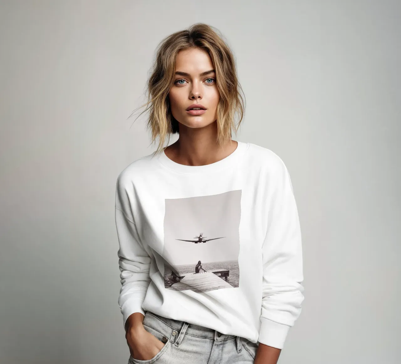 Girl In The side beach sweatshirt by Martin studio