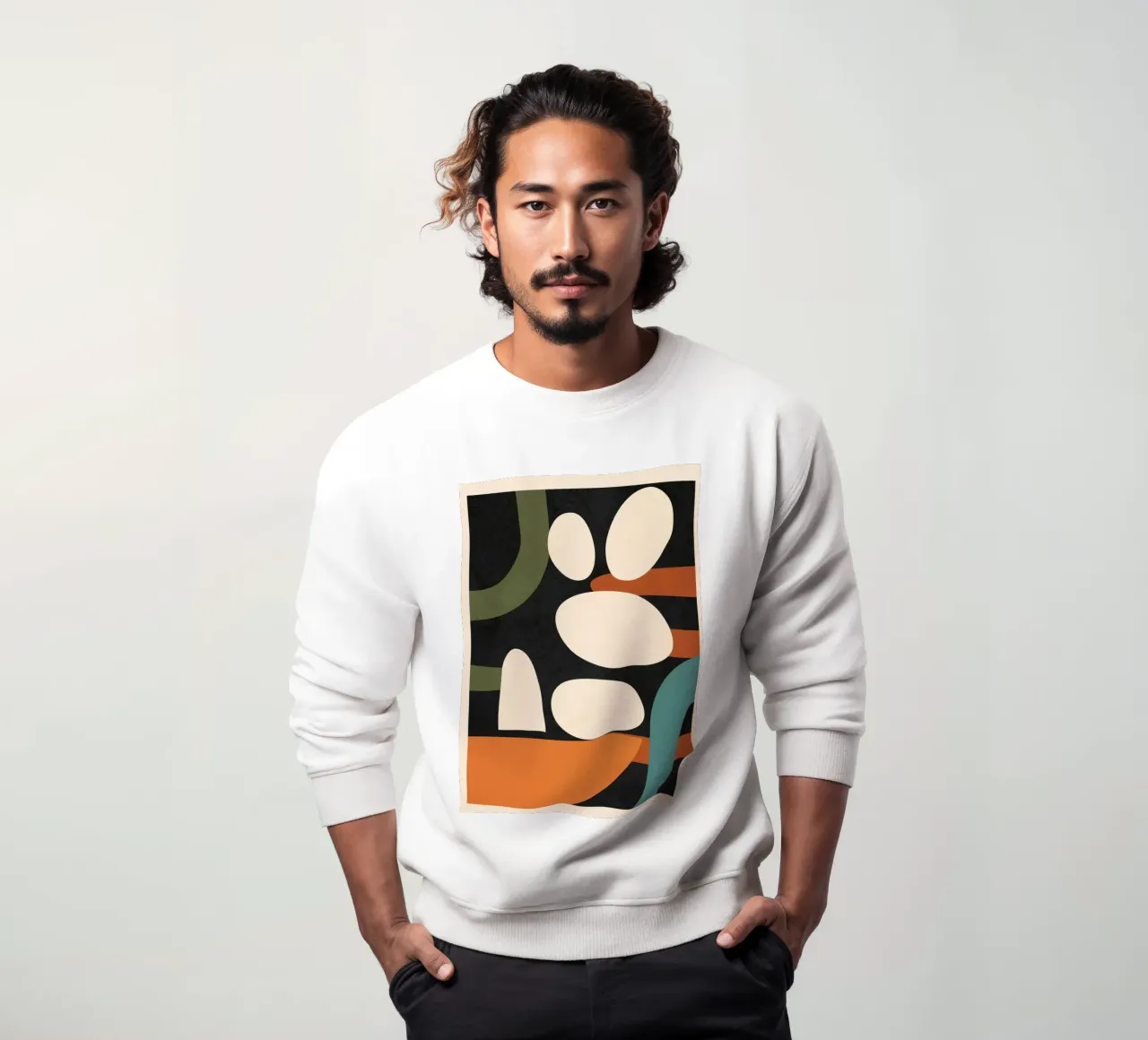 Abstract Shapes in the Skies 1 Sweatshirt von Flow Line