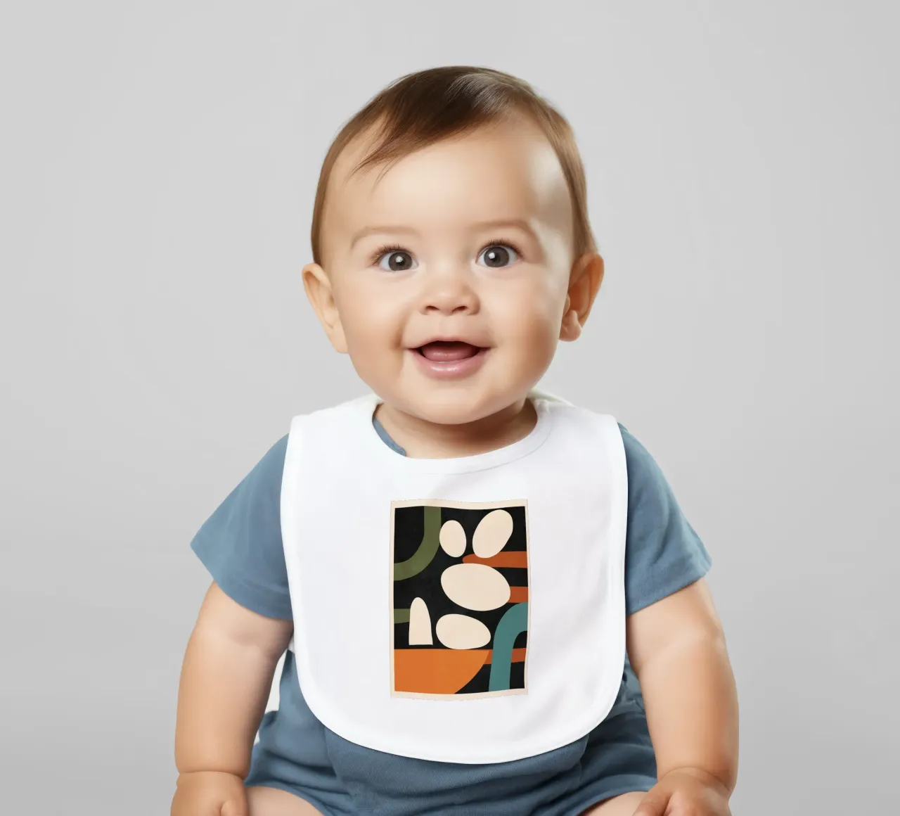 Abstract Shapes in the Skies 1 baby bib by Flow Line