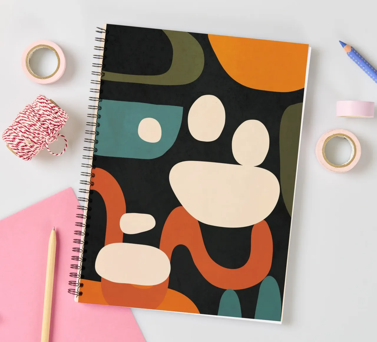 Abstract Shapes in the Skies 2 spiral notebook by Flow Line