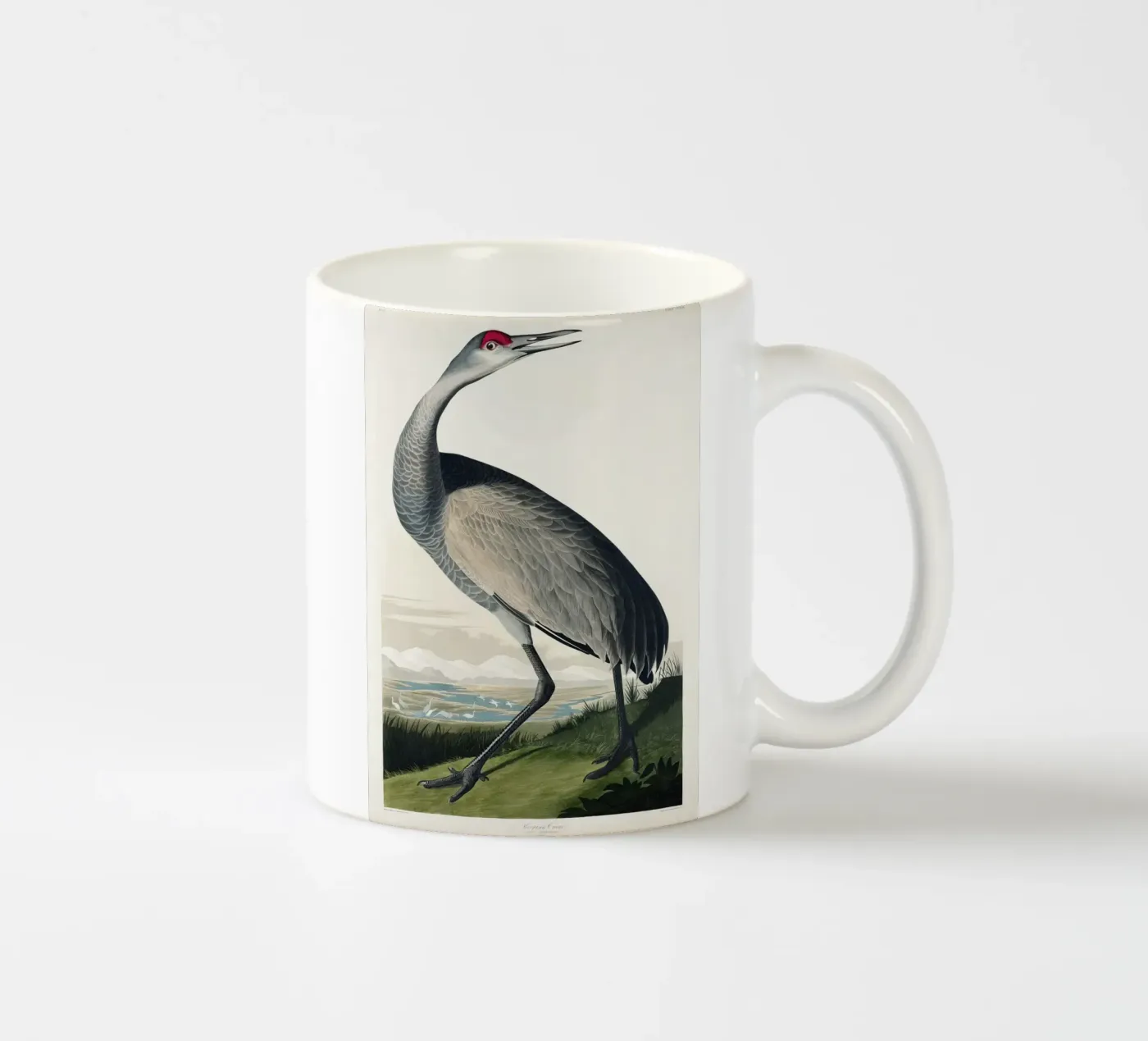 Hooping Crane ceramic mug by vintageshop