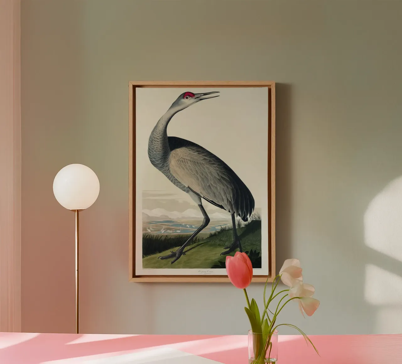 Hooping Crane canvas by vintageshop