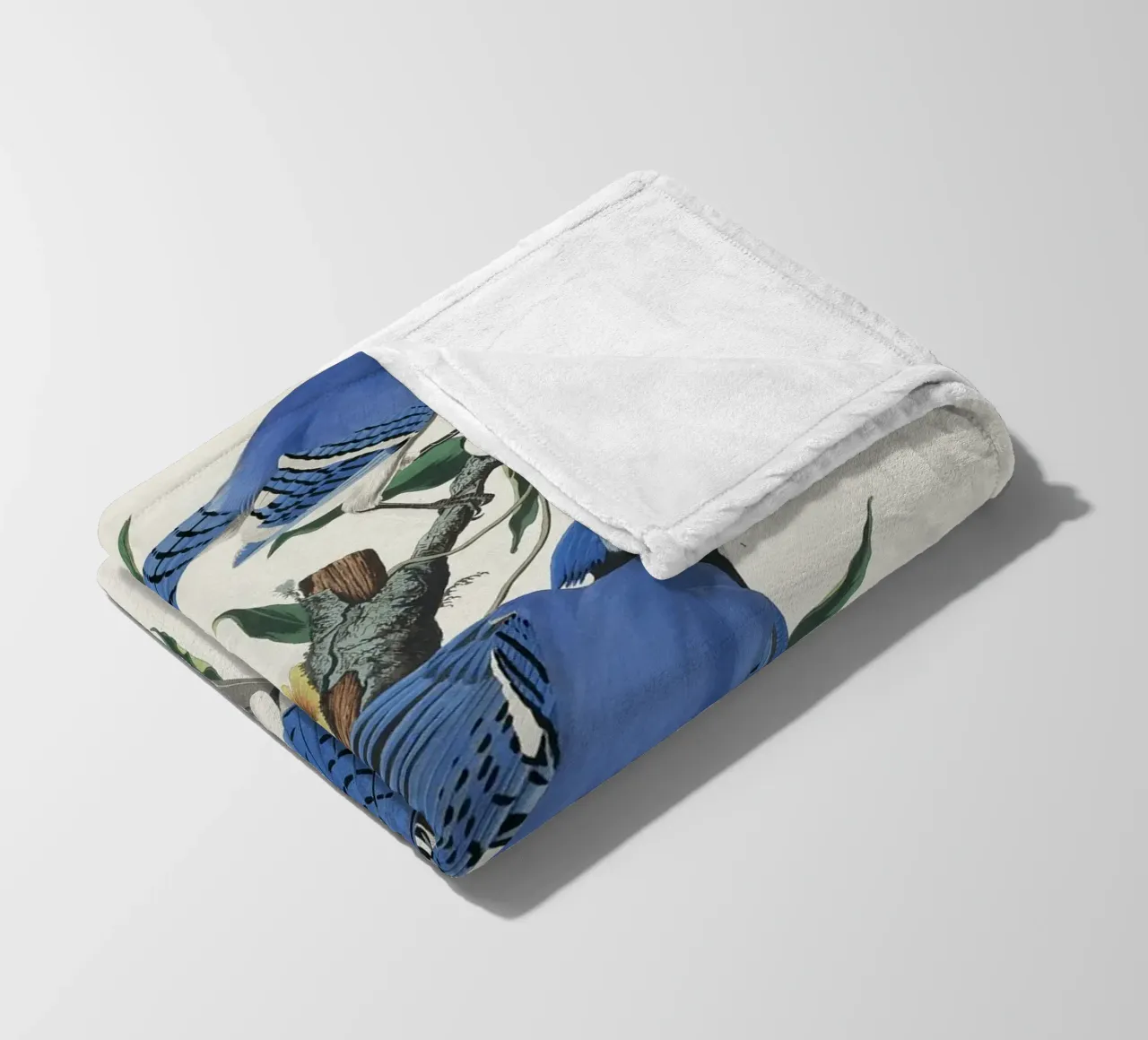 Blue Jay from Birds coperta in pile da vintageshop