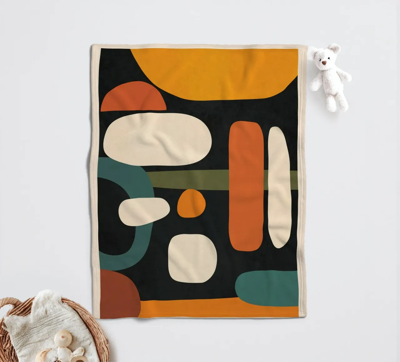 Abstract Shapes in the Skies 3 plaid polaire de Flow Line