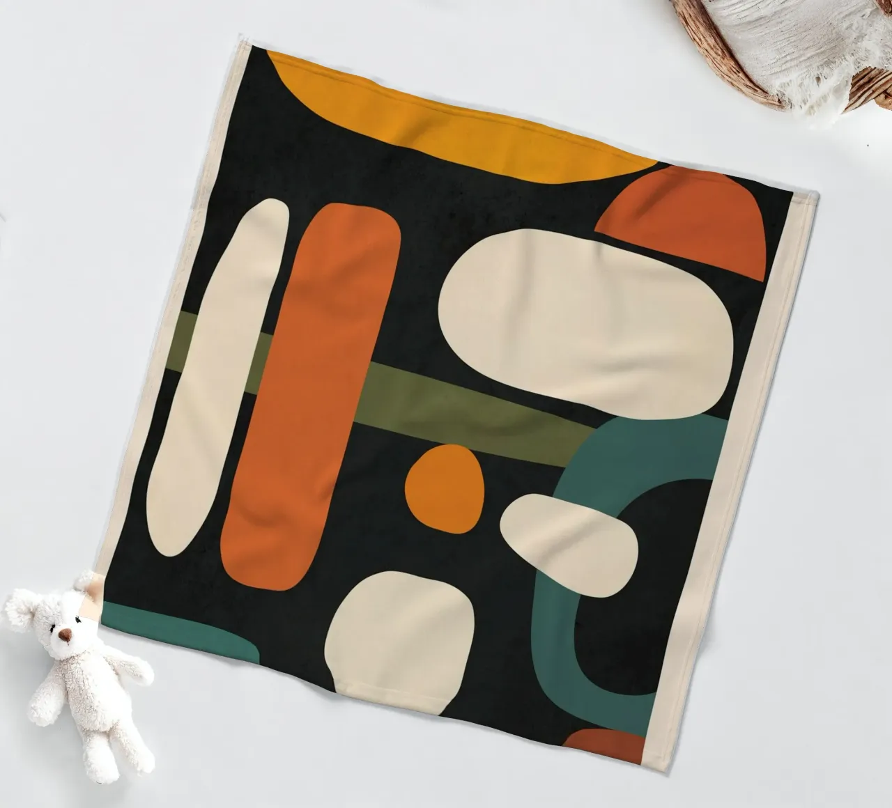 Abstract Shapes in the Skies 3 plaid polaire de Flow Line