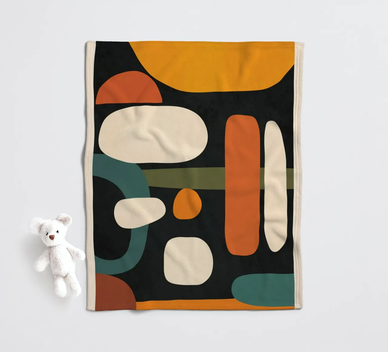 Abstract Shapes in the Skies 3 plaid polaire de Flow Line