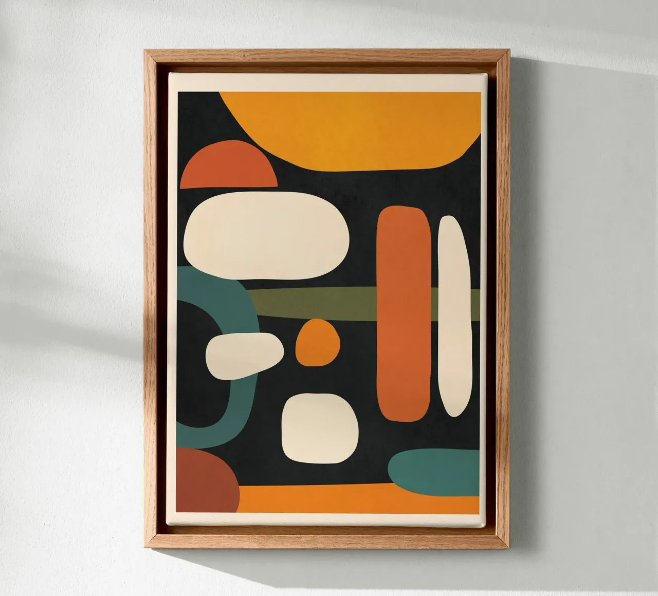 Abstract Shapes in the Skies 3 canvas met Baklijst van Flow Line