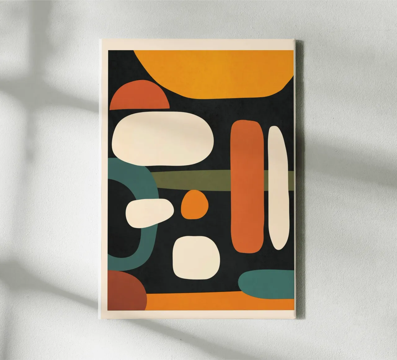 Abstract Shapes in the Skies 3 canvas met Baklijst van Flow Line
