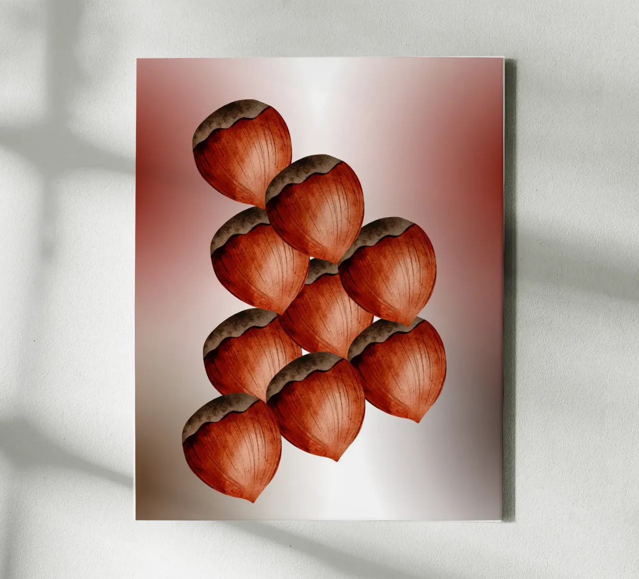 Hazelnut art - Natural 3D mural in minimalist style canvas with Floater frame by StrindesignStudio
