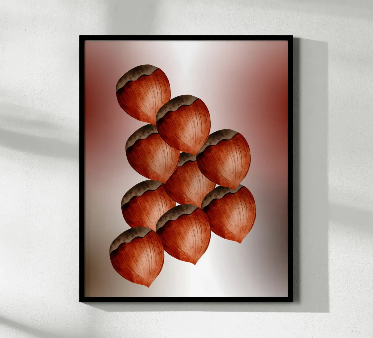 Arte della nocciola - Murale naturale in 3D in stile minimalista poster con telaio in alluminio da StrindesignStudio