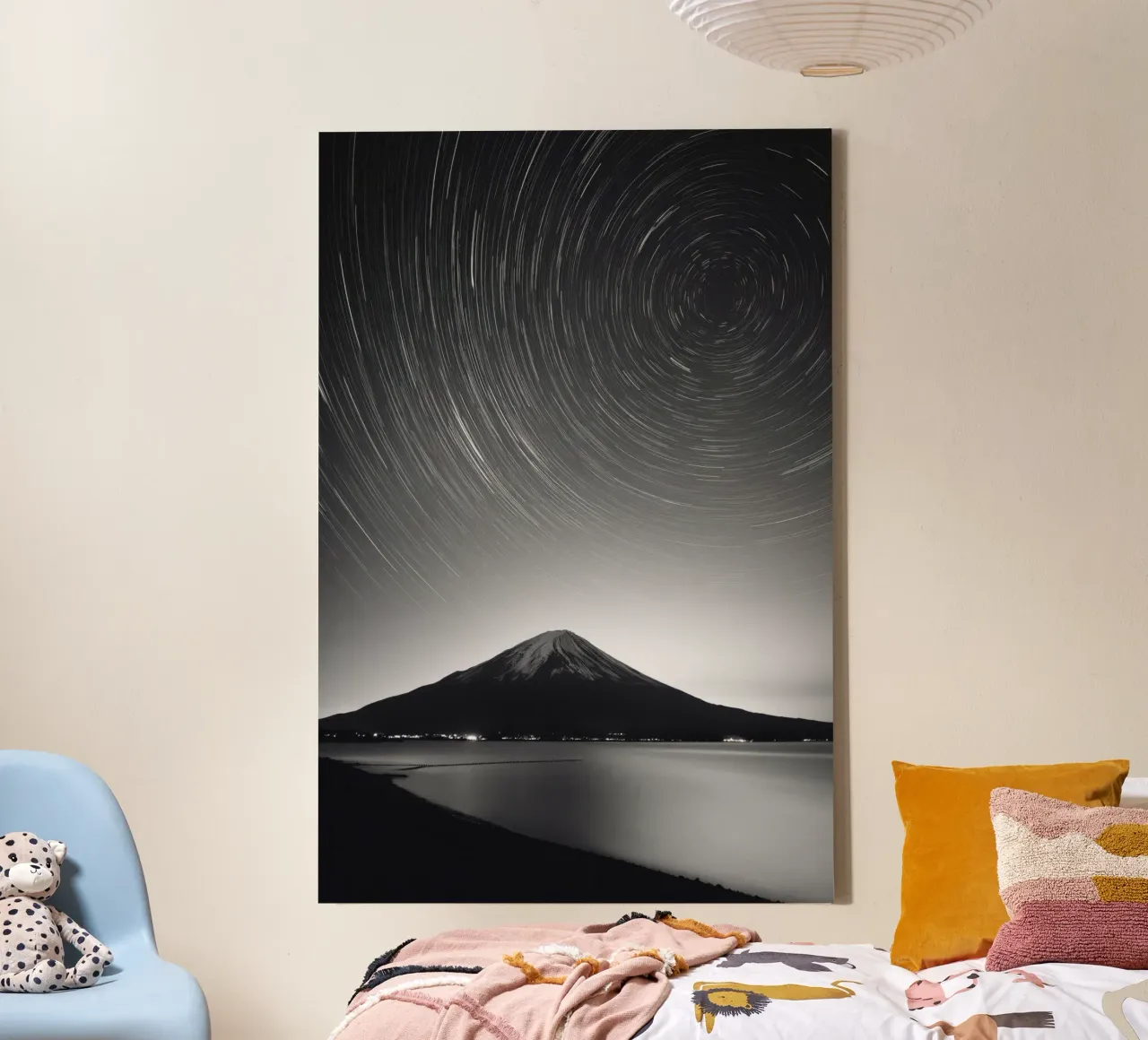 Sentieri stellari del Monte Fuji tela con Cornice a cassetta da Indigo Tides Art