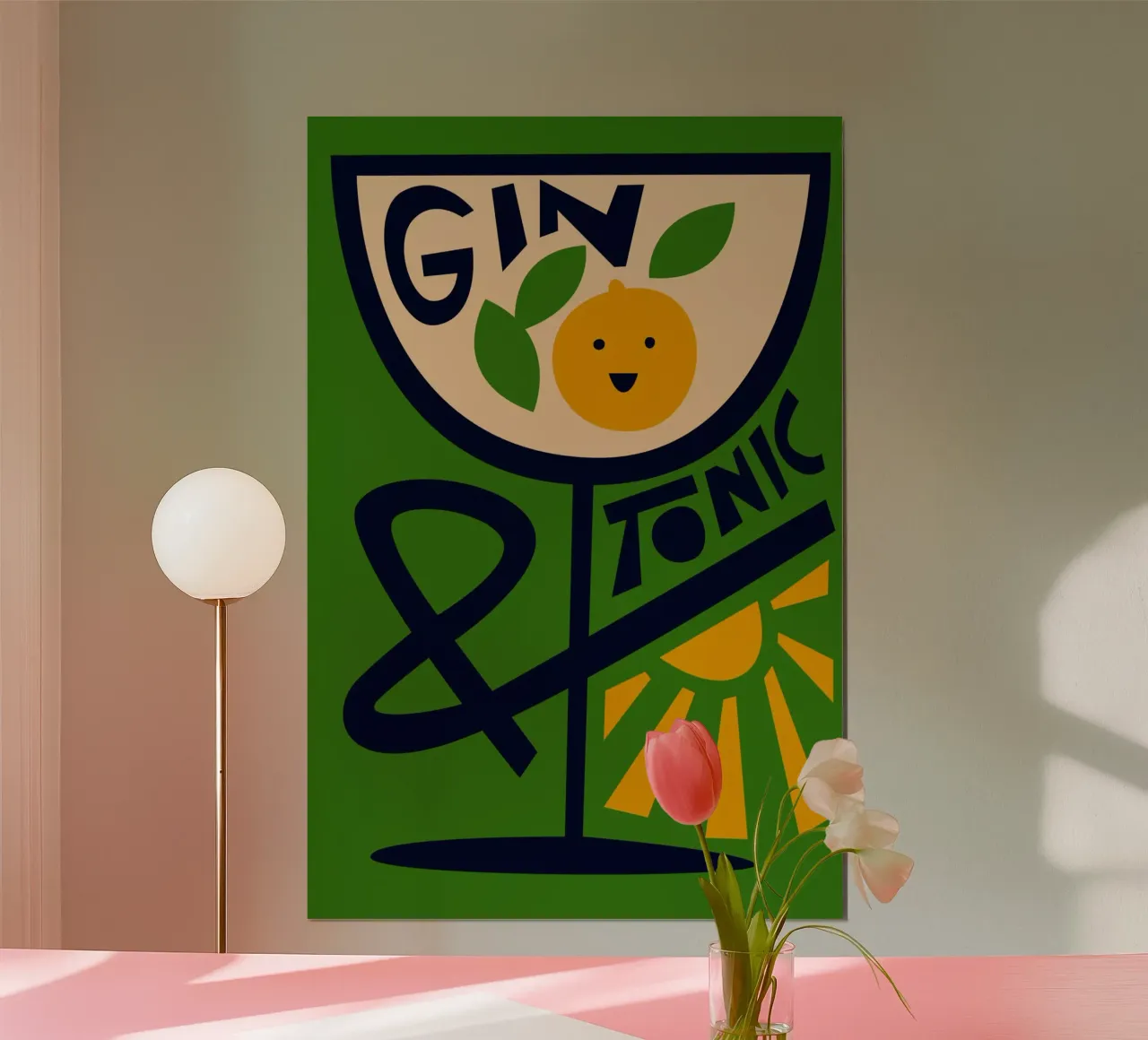 Cocktail di Gin e Tonic poster con telaio in alluminio da Fox & Velvet