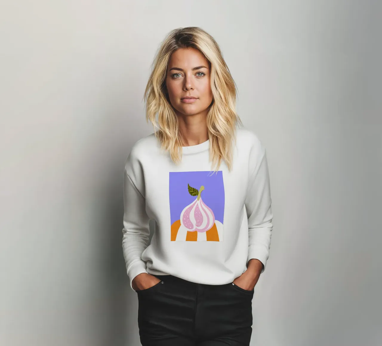 Vijg met strepen sweatshirt van Carinaprint