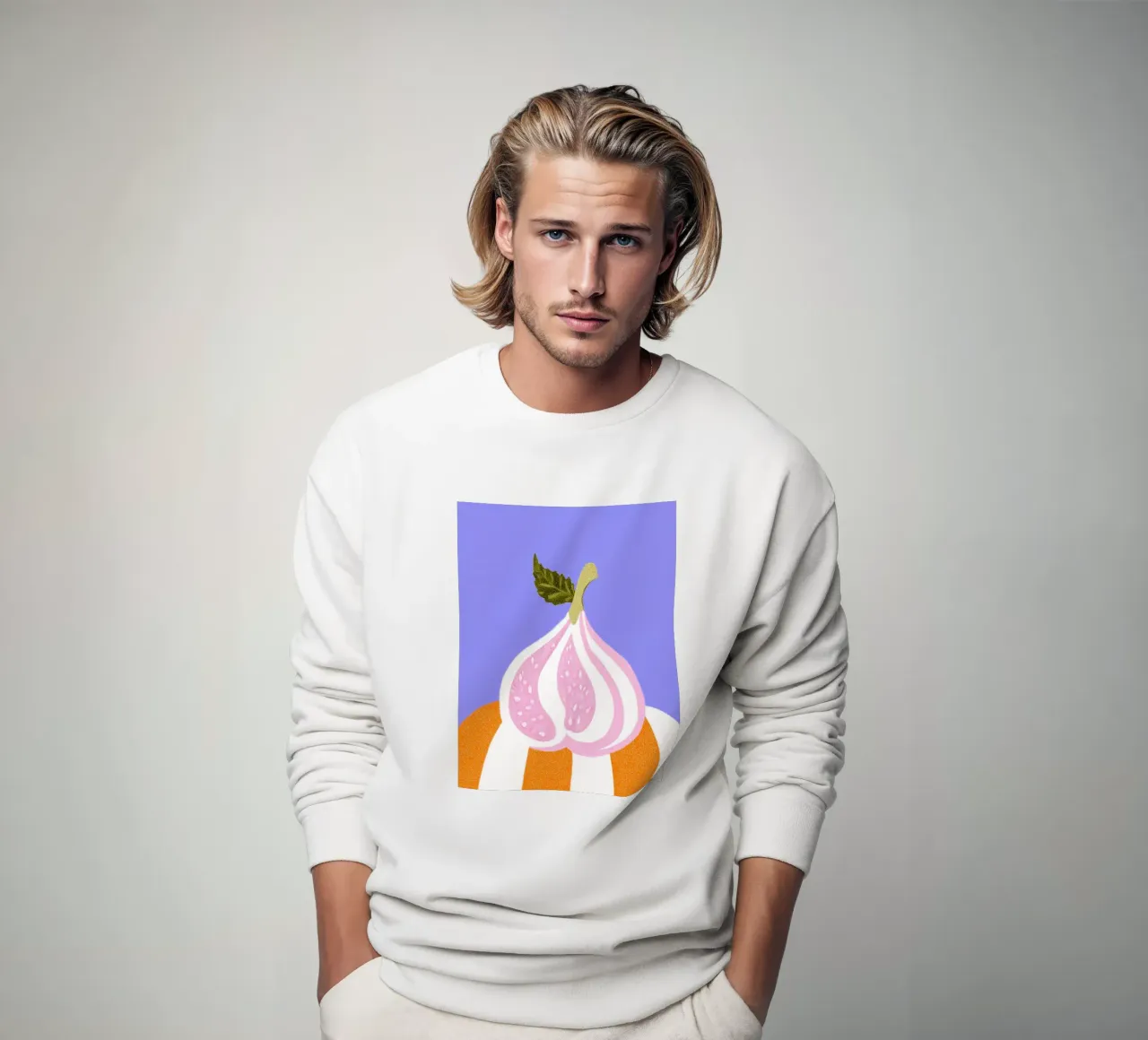 Vijg met strepen sweatshirt van Carinaprint