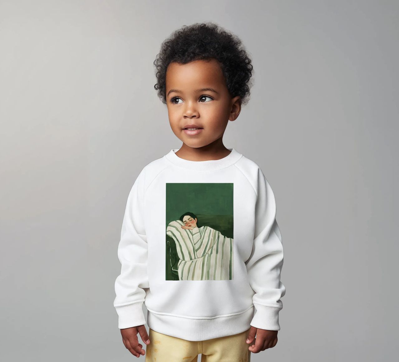 Smaragdgrüne abstrakte Frau Wandkunst, schlafende Frau drucken Baby Sweatshirt von Boheme