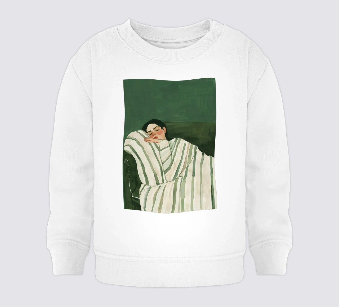 Smaragdgrüne abstrakte Frau Wandkunst, schlafende Frau drucken Baby Sweatshirt von Boheme