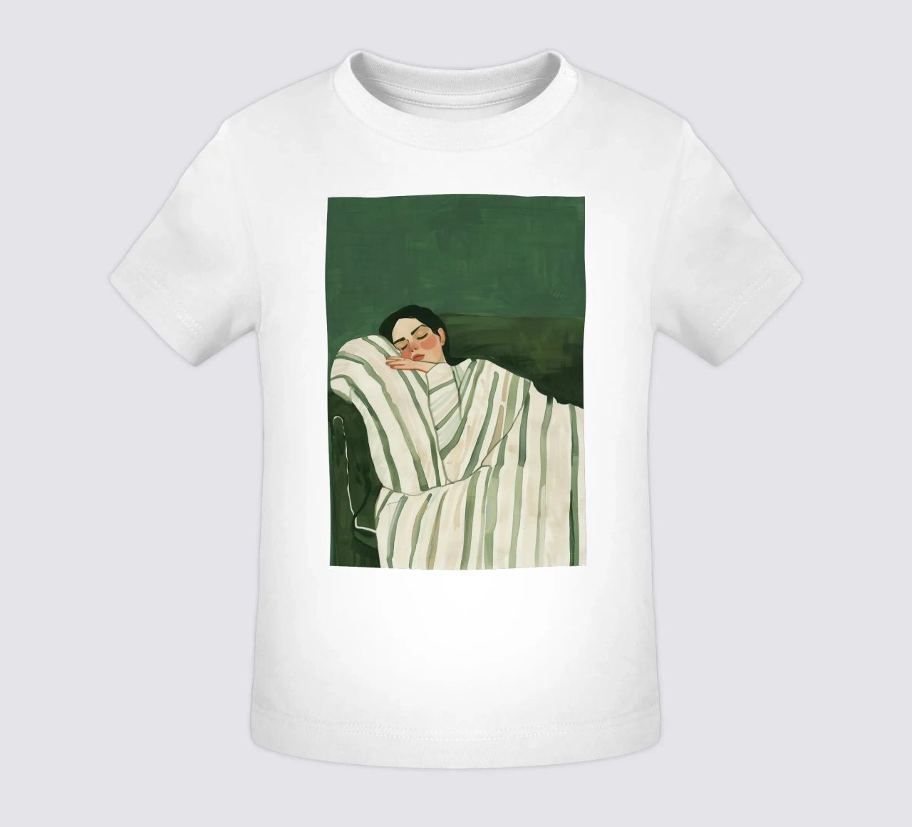 Smaragdgrüne abstrakte Frau Wandkunst, schlafende Frau drucken Baby T-Shirt von Boheme