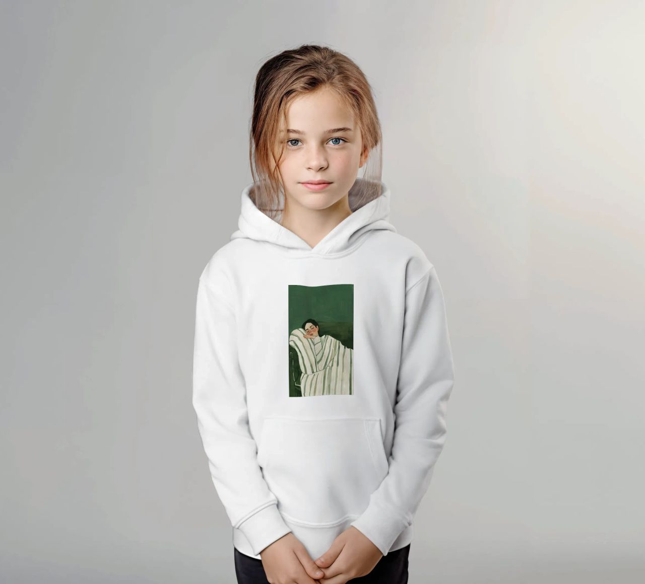 Smaragdgrüne abstrakte Frau Wandkunst, schlafende Frau drucken Kinder Hoodie von Boheme