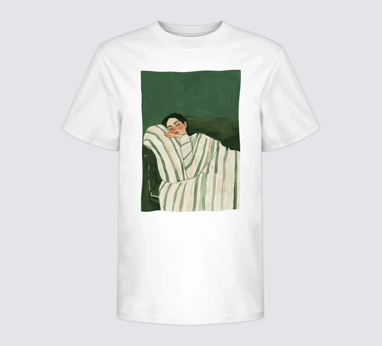 Smaragdgrüne abstrakte Frau Wandkunst, schlafende Frau drucken Kinder T-Shirt von Boheme
