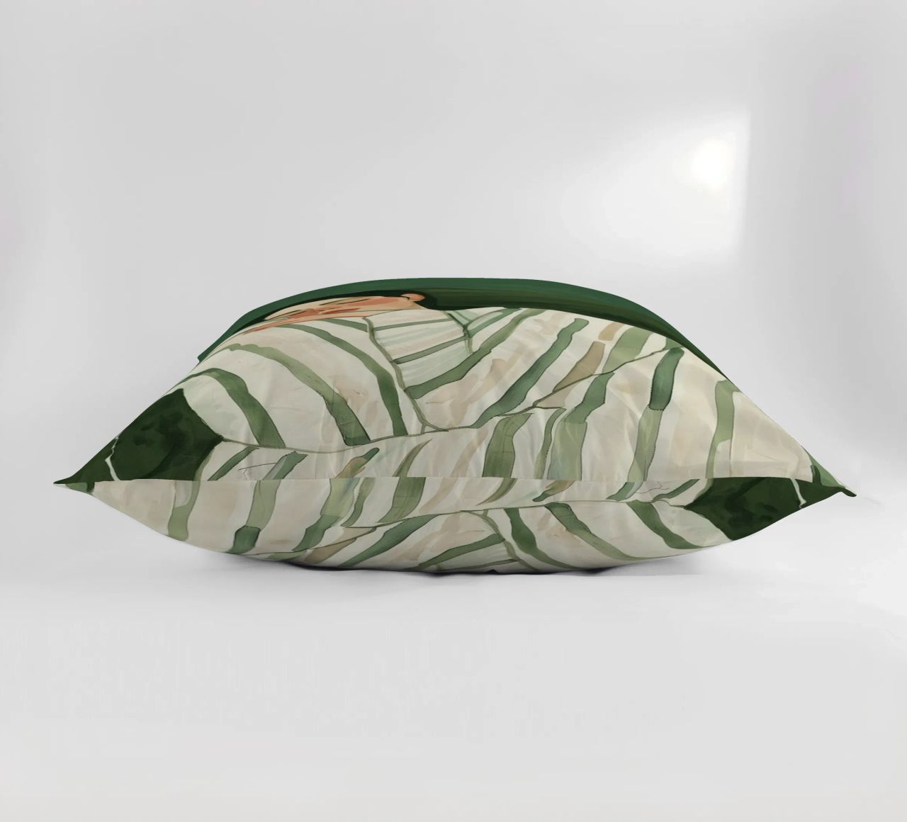 Art mural abstrait femme vert émeraude, impression femme endormie coussin de Boheme