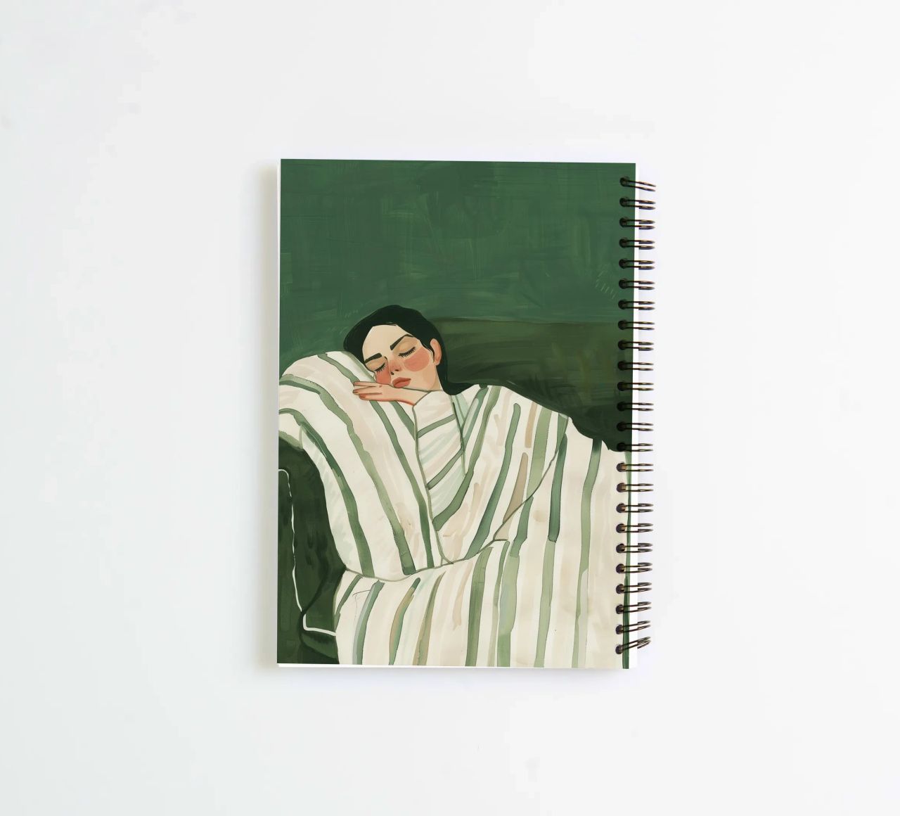 Smaragdgrüne abstrakte Frau Wandkunst, schlafende Frau drucken Ringbuch von Boheme