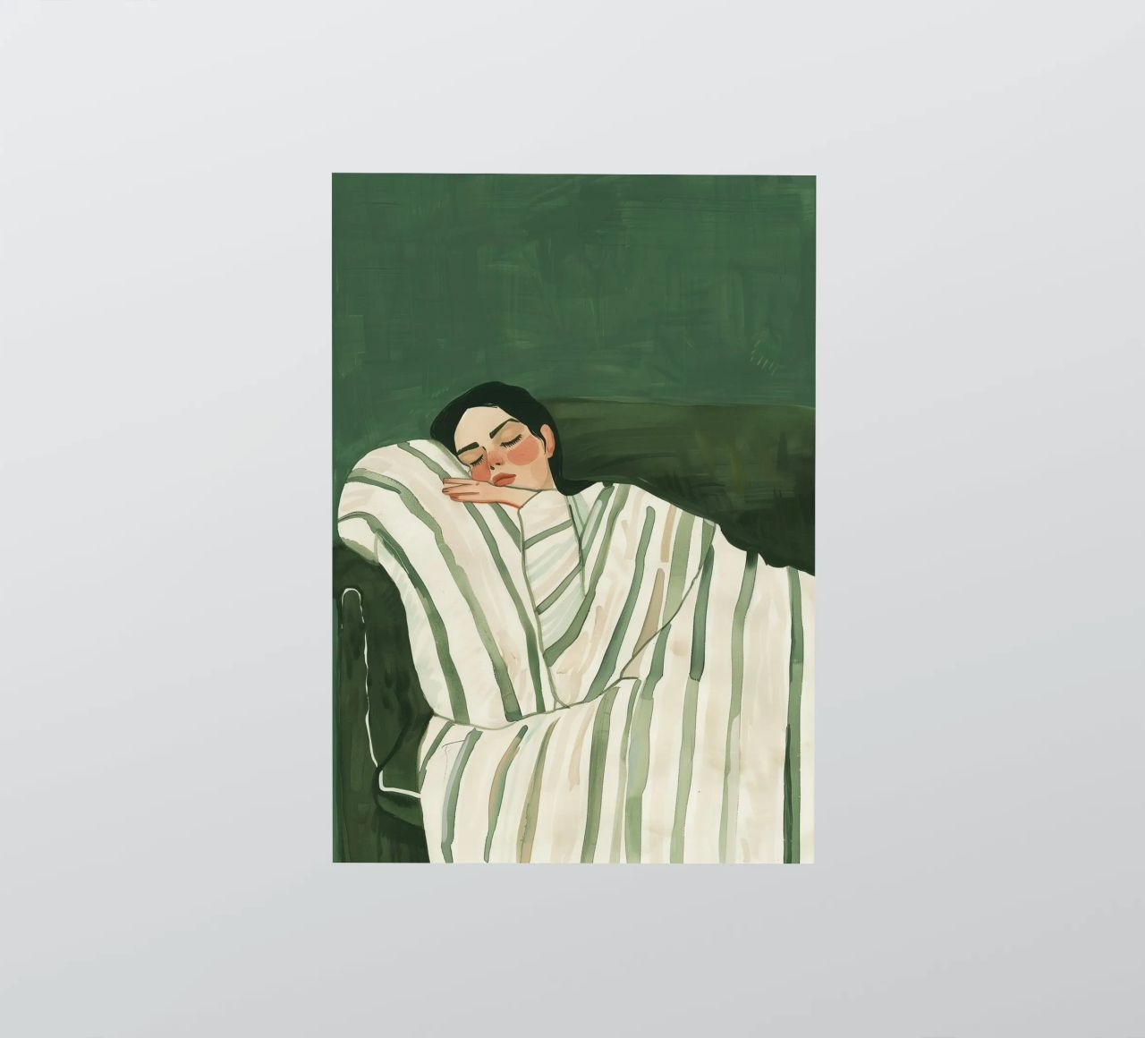 Smaragdgrüne abstrakte Frau Wandkunst, schlafende Frau drucken Sticker von Boheme