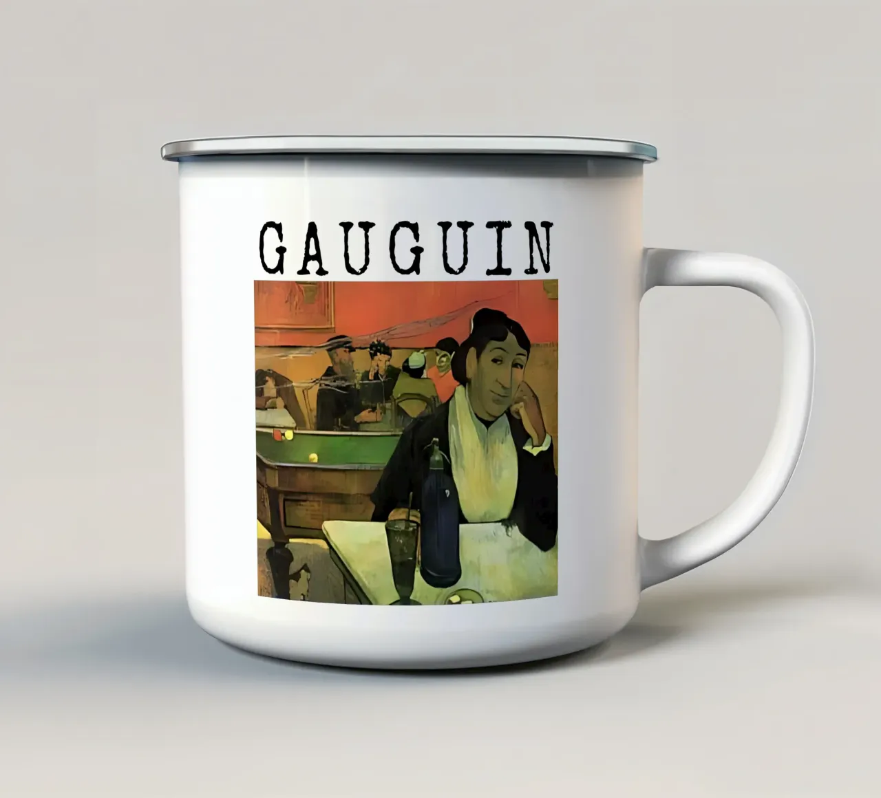 Café nocturno, Arles de Paul Gauguin taza de esmalte de tokovictory
