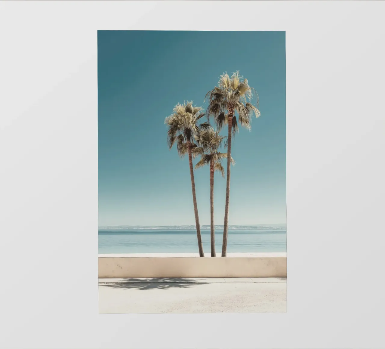 Palmiers californiens avec vue sur l'océan bâche pvc de Indigo Tides Art
