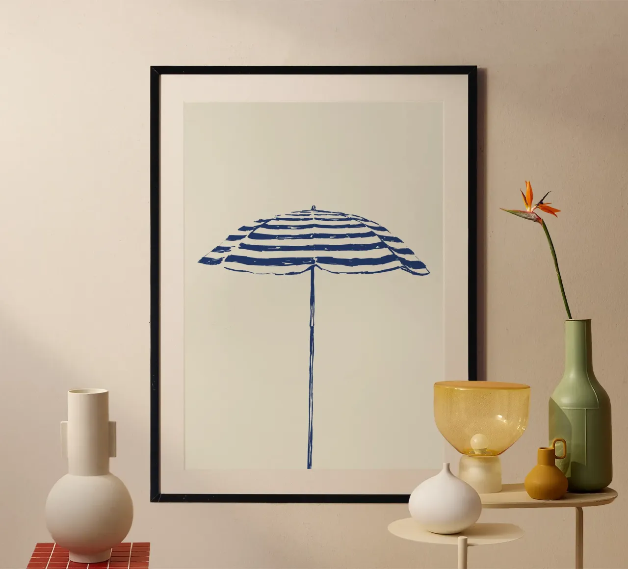 Ombrellone blu poster da Sixmai