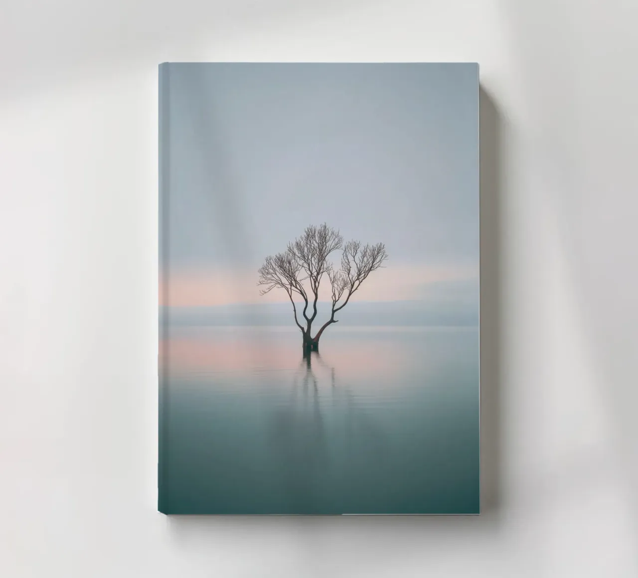 Tree in Serene Lake notebook by Indigo Tides Art