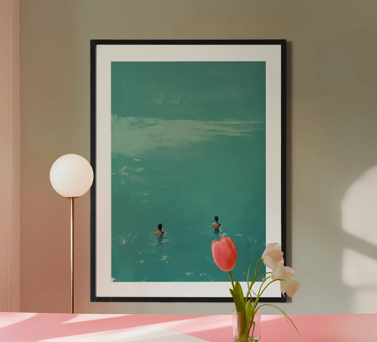 Twin Reflections poster con telaio in legno da Mosaic Dialogue