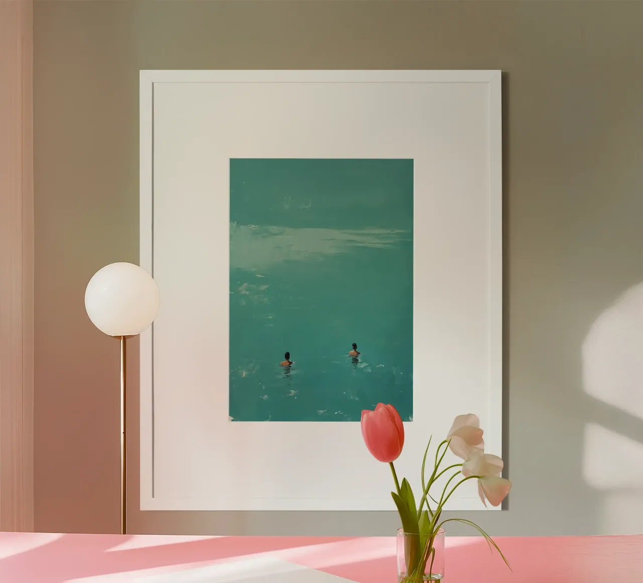 Twin Reflections poster con telaio in legno da Mosaic Dialogue