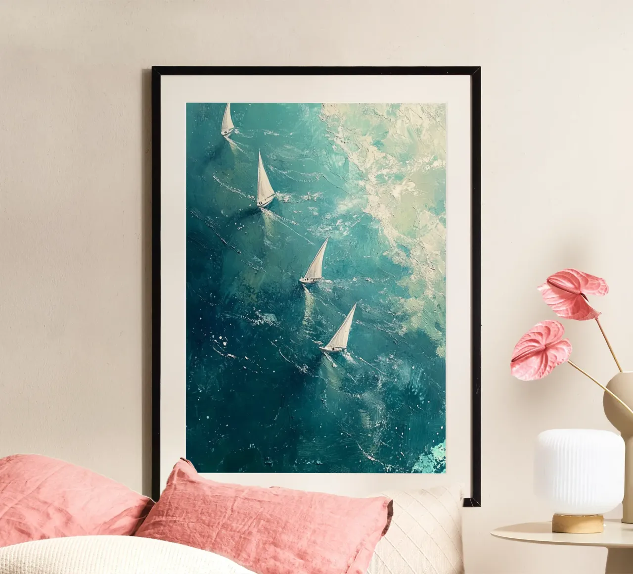 Regatta Reverie poster con telaio in plastica da Mosaic Dialogue