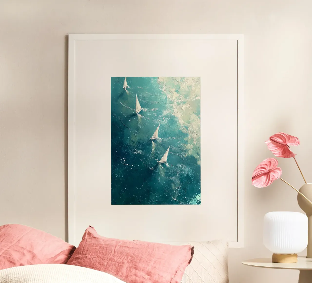 Regatta Reverie poster con telaio in plastica da Mosaic Dialogue