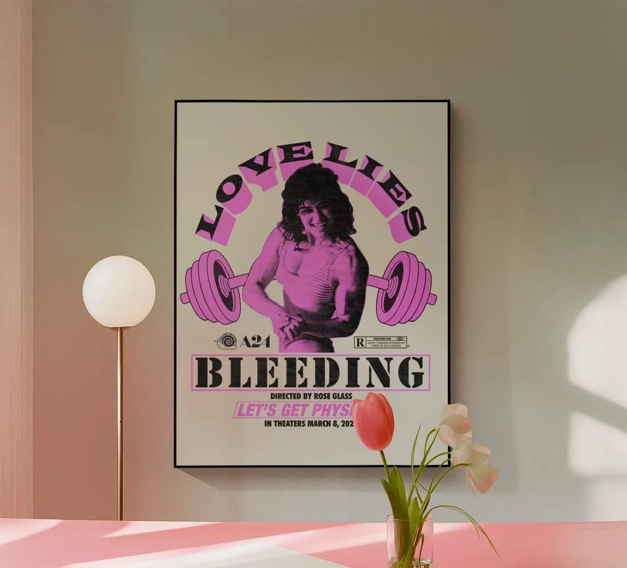 Love Lies Bleeding plexiglass da Attaboy Dsgn