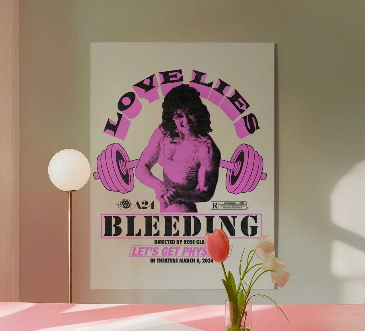 Love Lies Bleeding plexiglass da Attaboy Dsgn
