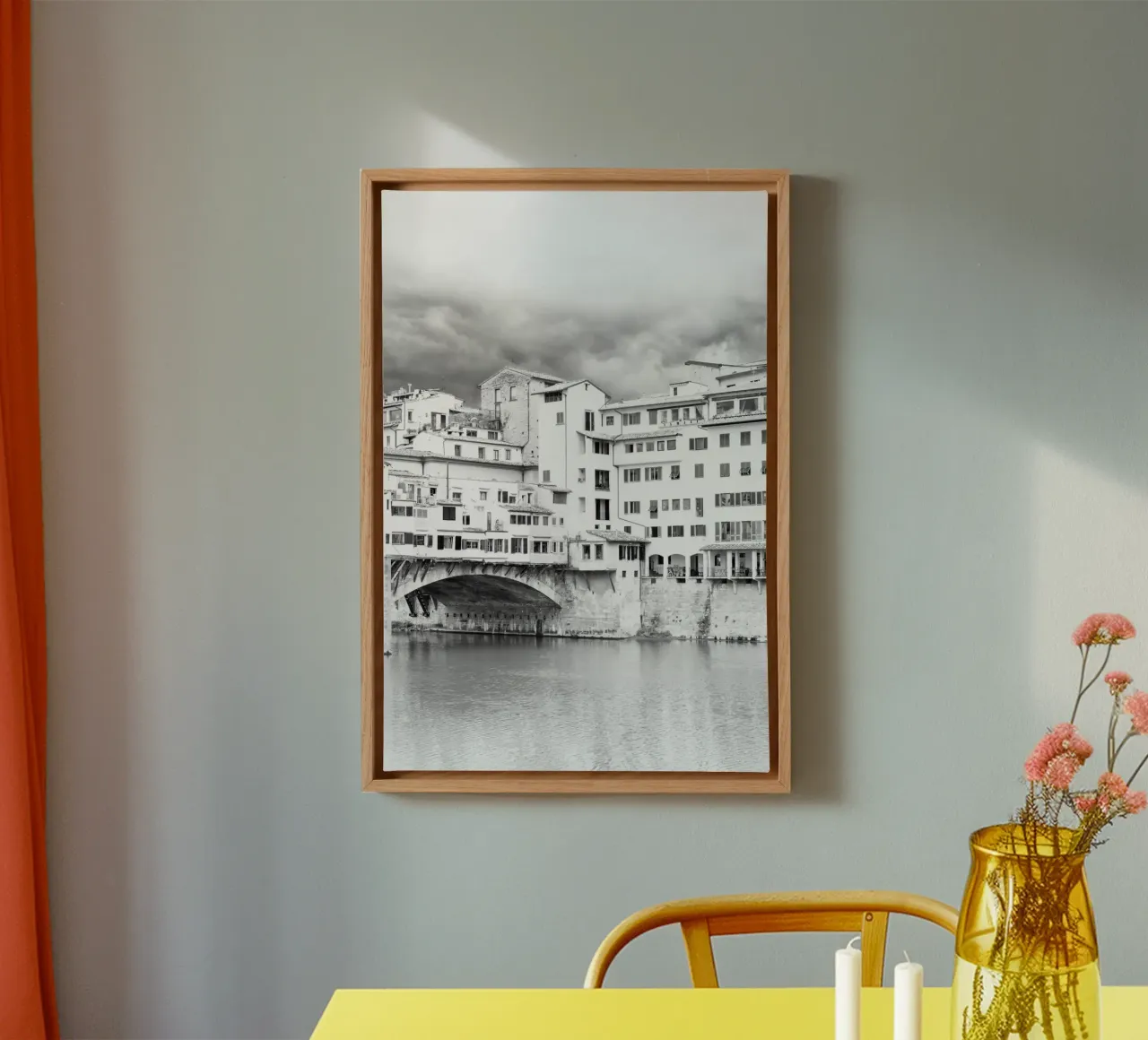 Ponte Vecchio in Florence tela con Cornice a cassetta da photolovers