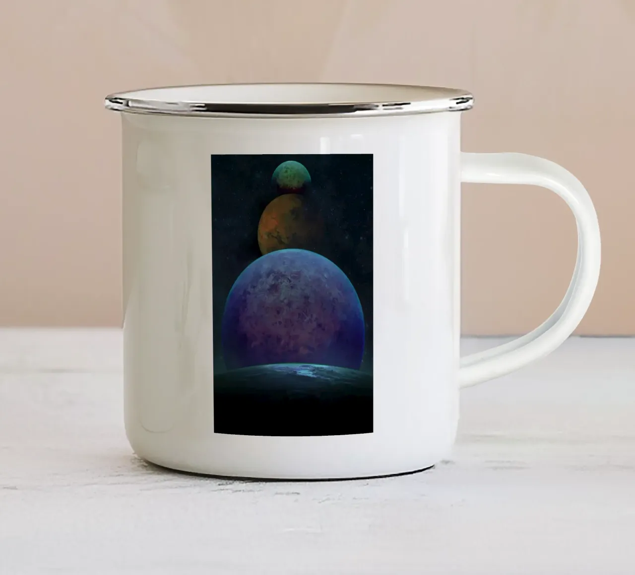 visione dello spazio tazza in smalto da NEW LIFE
