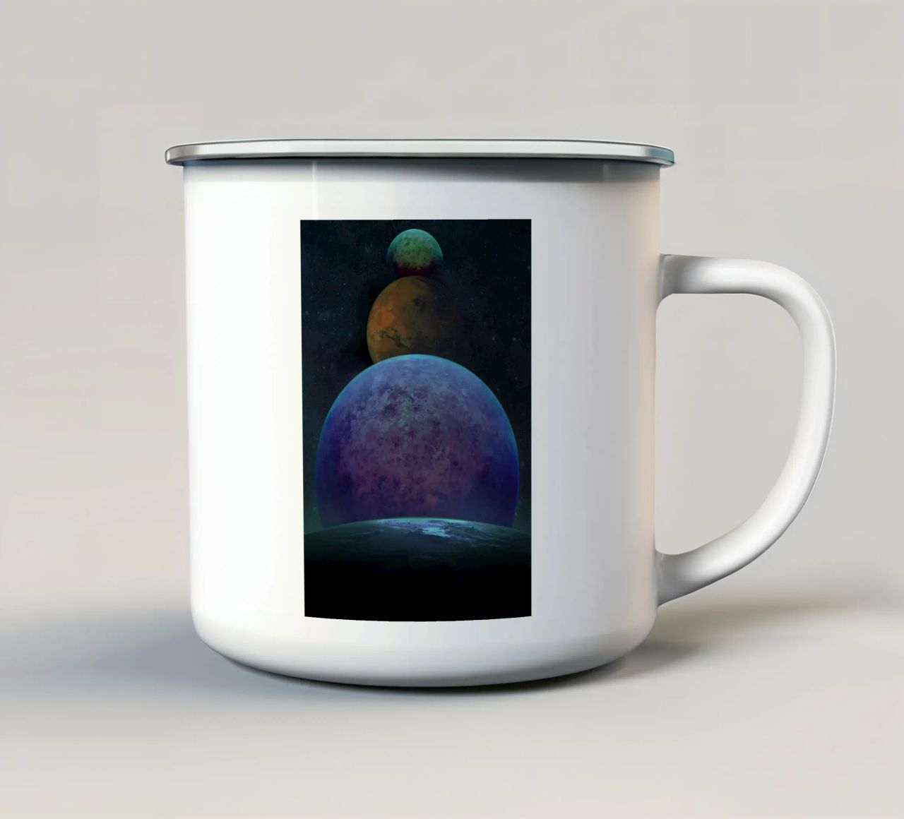 visione dello spazio tazza in smalto da NEW LIFE