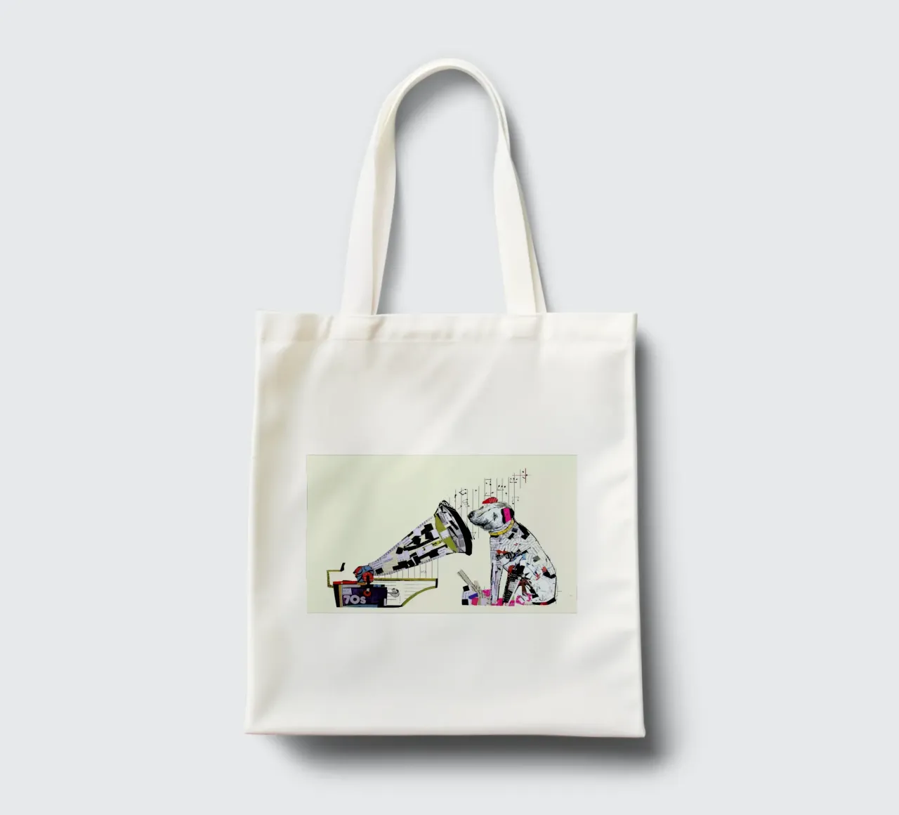 the i pup tote bag by Brian Buckley