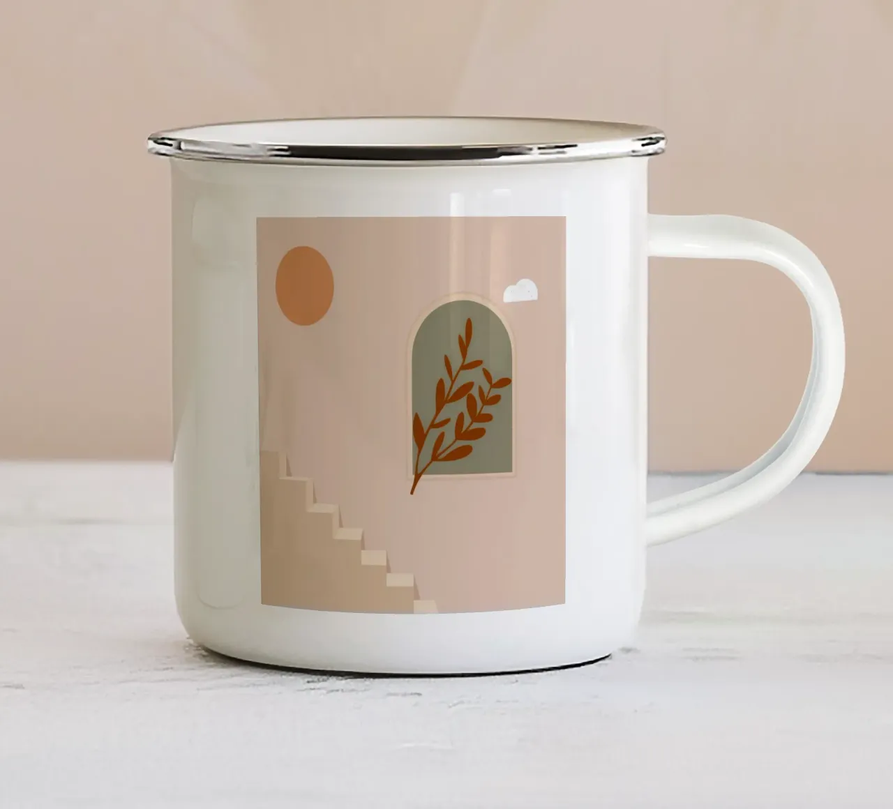 Arco minimalista Flora tazza in smalto da Stone Patina