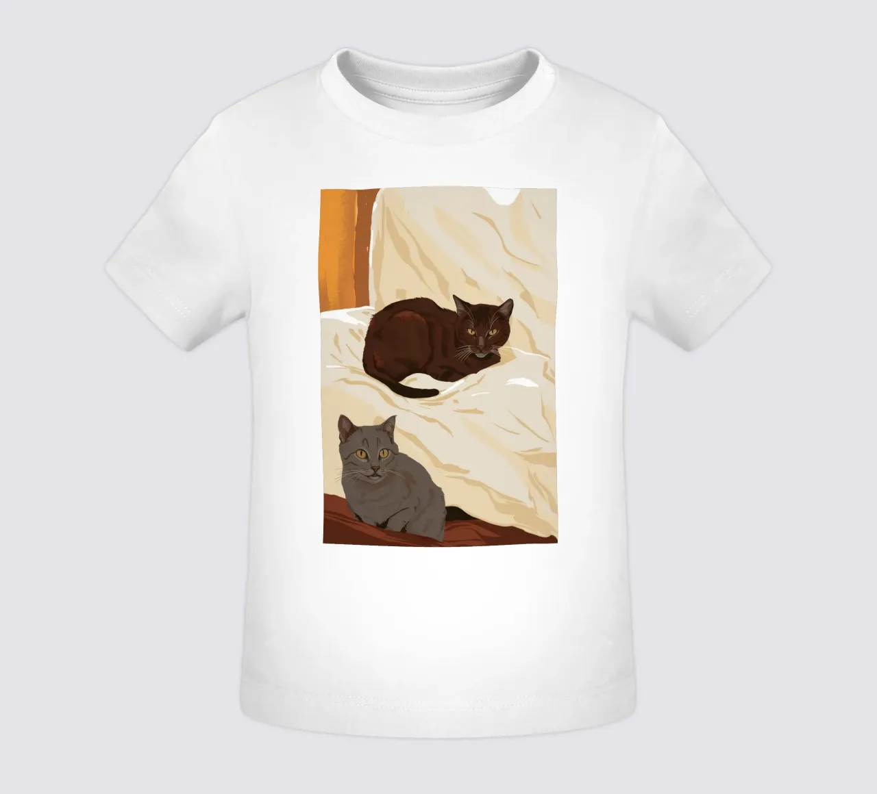 Coccole mattutine feline maglietta neonato da Stone Patina