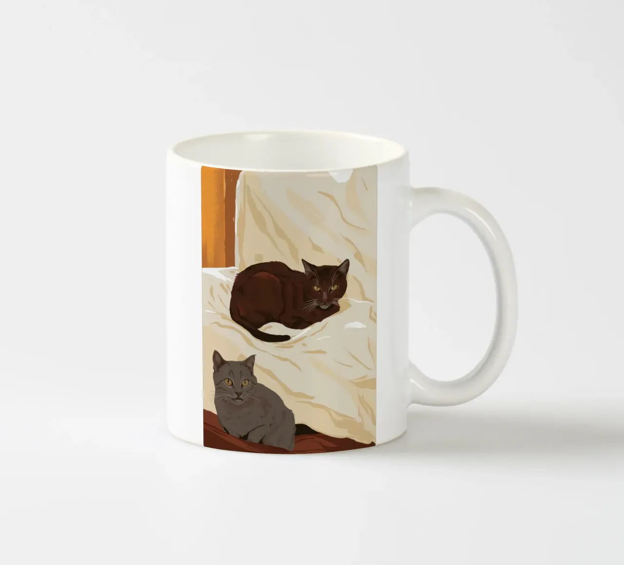 Coccole mattutine feline tazza in ceramica da Stone Patina