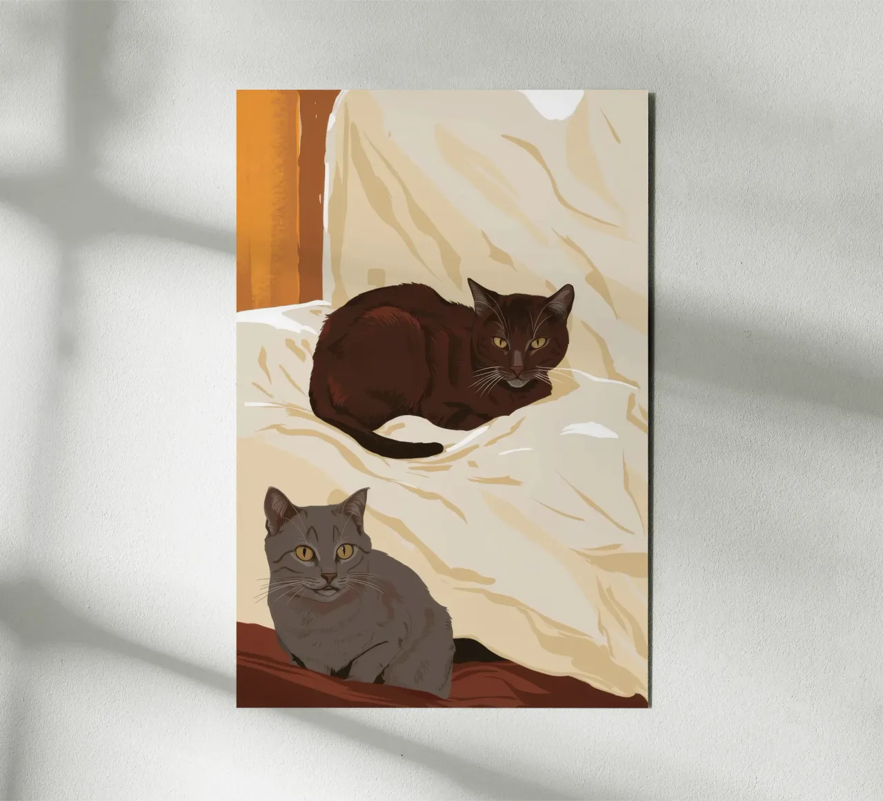 Coccole mattutine feline alluminio dibond da Stone Patina