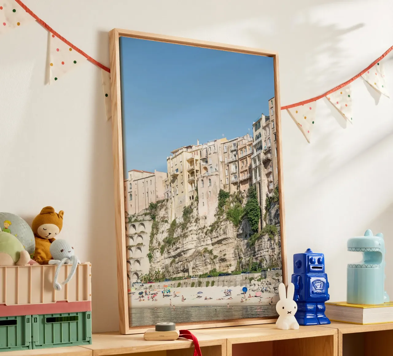 Tropea and the beach canvas with Floater frame by photolovers