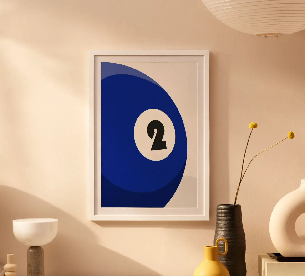 Palla da biliardo - Blu poster con telaio in plastica da athlete.art