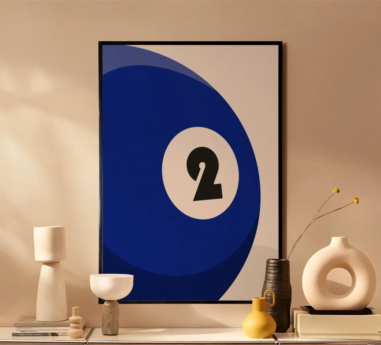 Palla da biliardo - Blu poster con telaio in plastica da athlete.art