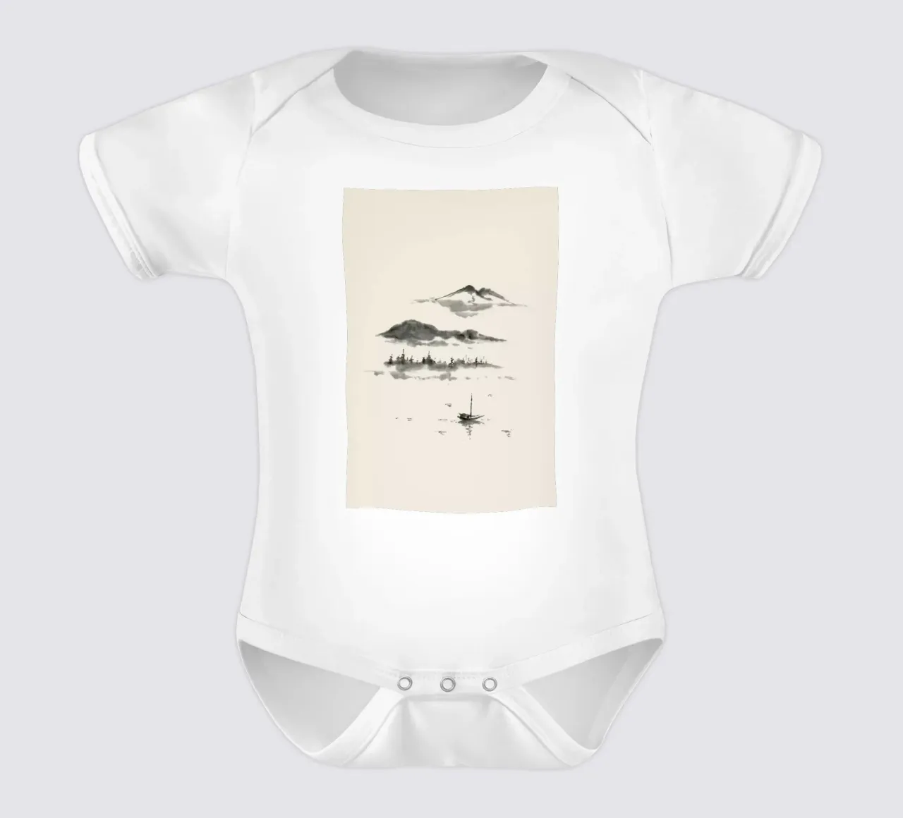 Japanese Dreamscape body neonato maniche corte da Flora & Fauna