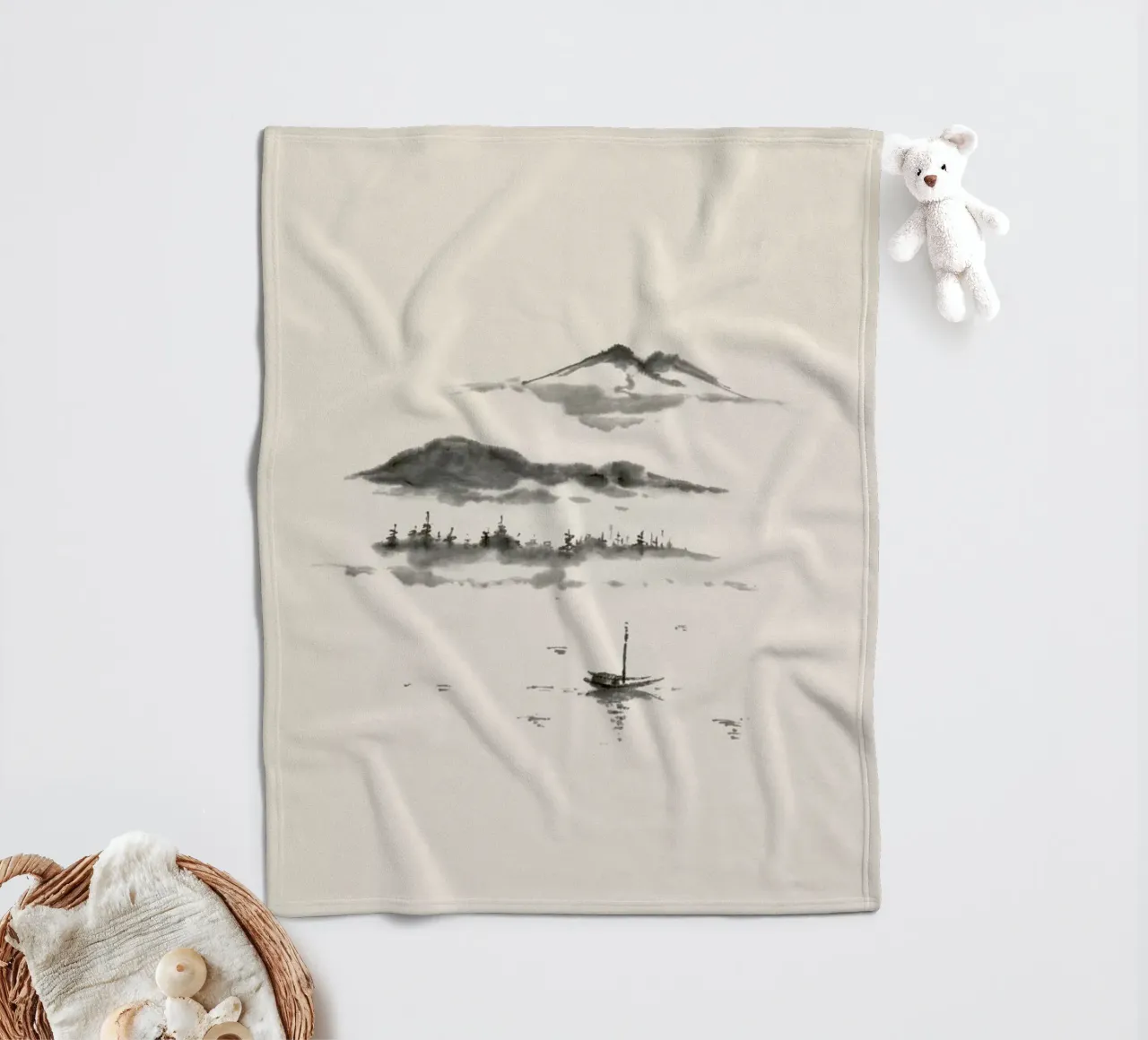 Japanese Dreamscape coperta in pile da Flora & Fauna