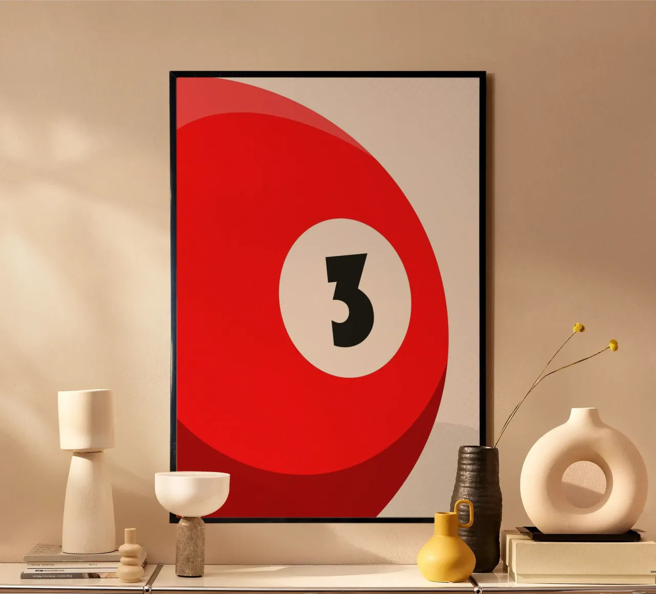 Palla da biliardo - Rosso poster da athlete.art